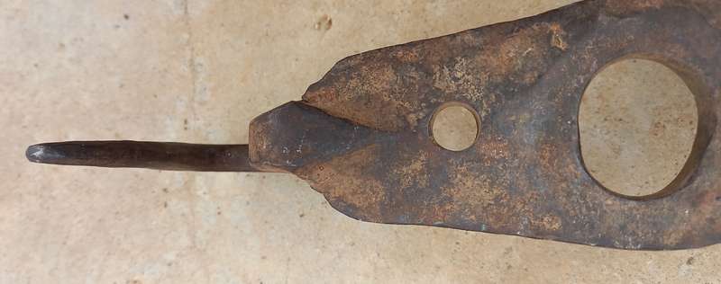 Antique hand made wrought iron double hook