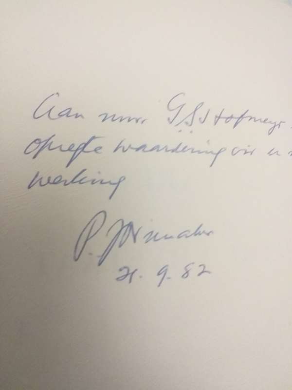 Bewaring in die Vrystaat (PJ Nienaber geteken en geskenk aan GSJ Hofmeyr) 1982