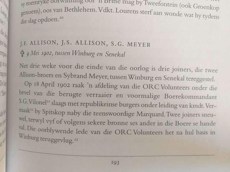 Boereverraaier (Albert Blake) Teregstellings tydens die Anglo Boereoorlog