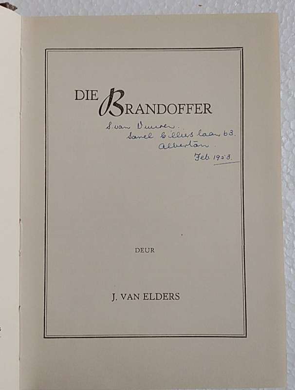 Die brandoffer (J van Elders) Prinsloo trek