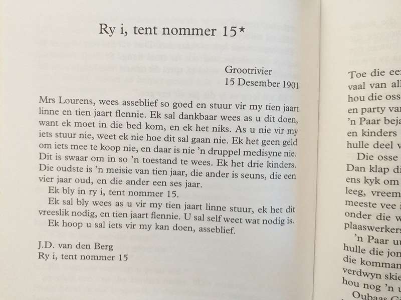 Brandoffer (Dolf van Niekerk)  Anglo Boereoorlog verwant