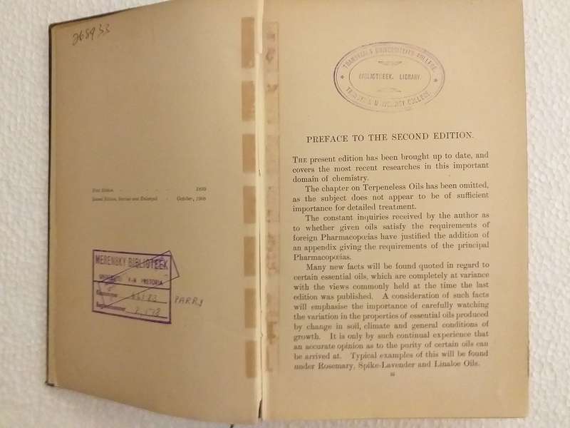 The Chemistry of Essential Oils and Artificial Perfumes (Ernest Parry) 1908
