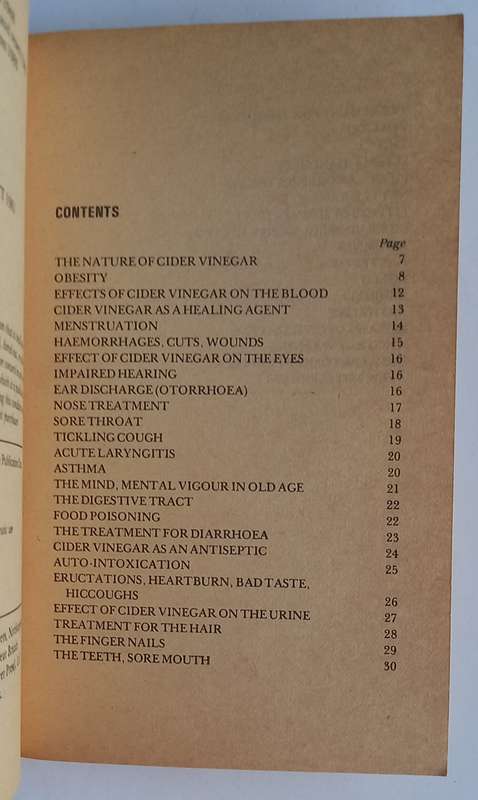Cider Vinegar - Nature's Great Health Promoter (Cyril Scott)