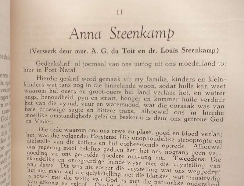 Die dagboek van Anna Steenkamp en Fragmentjies oor die Groot Trek