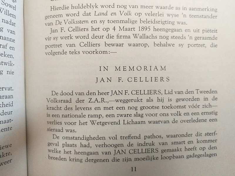Besonderhede ivm De Volksstem en Wallachs Drukkers en Uitgewers (1873-1960) (J Ploeger & H Orban)