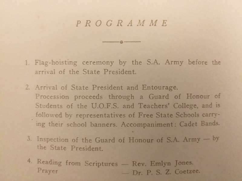 Farewell function State President CR Swart Bloemfontein 30 May 1967 (Bilingual)  Afskeidsfunksie