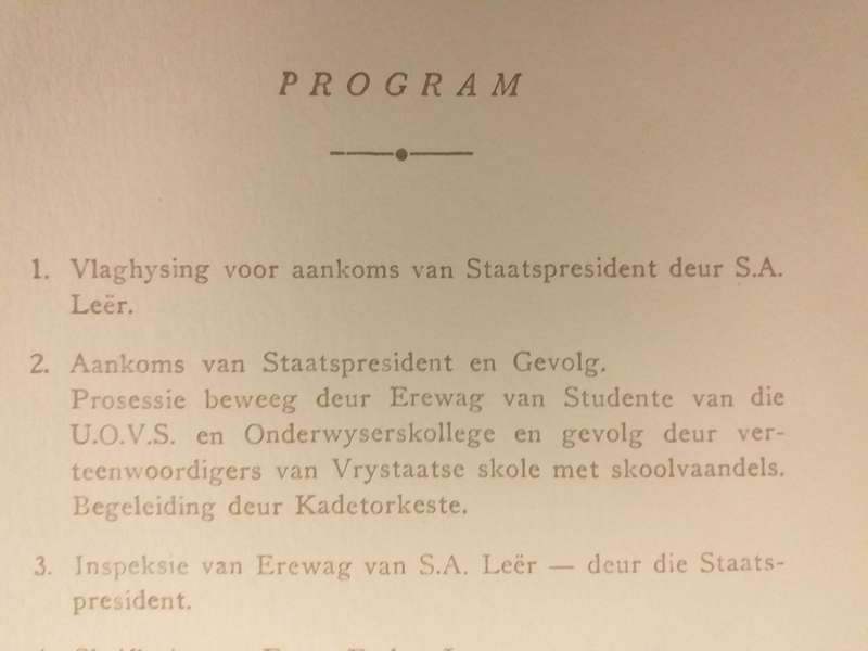 Farewell function State President CR Swart Bloemfontein 30 May 1967 (Bilingual)  Afskeidsfunksie