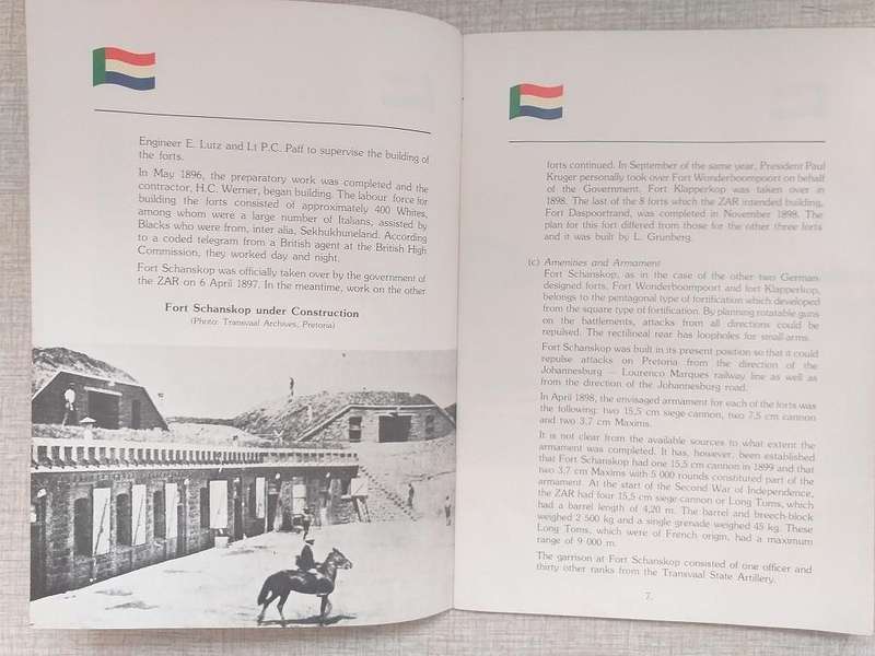 Fort Schanskop Military Museum booklet