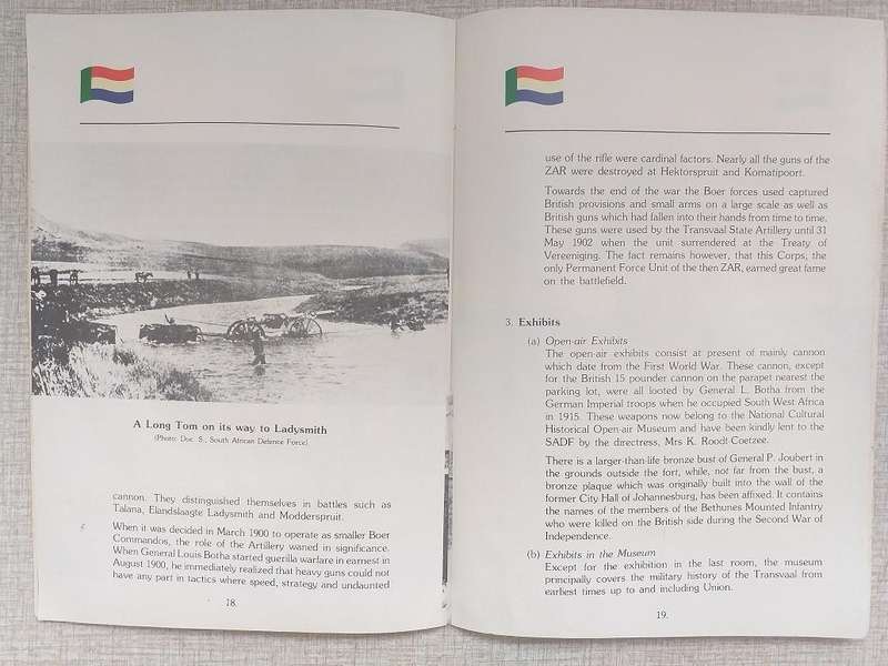 Fort Schanskop Military Museum booklet