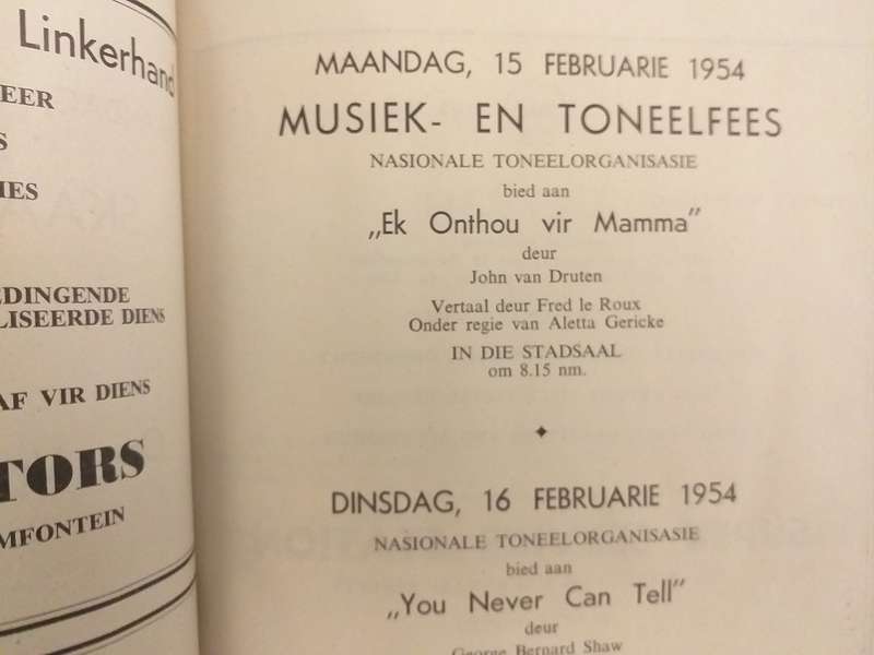 Free State Centenary Festival 1854-1954 Official Festival Programme (Book, Bilingual)
