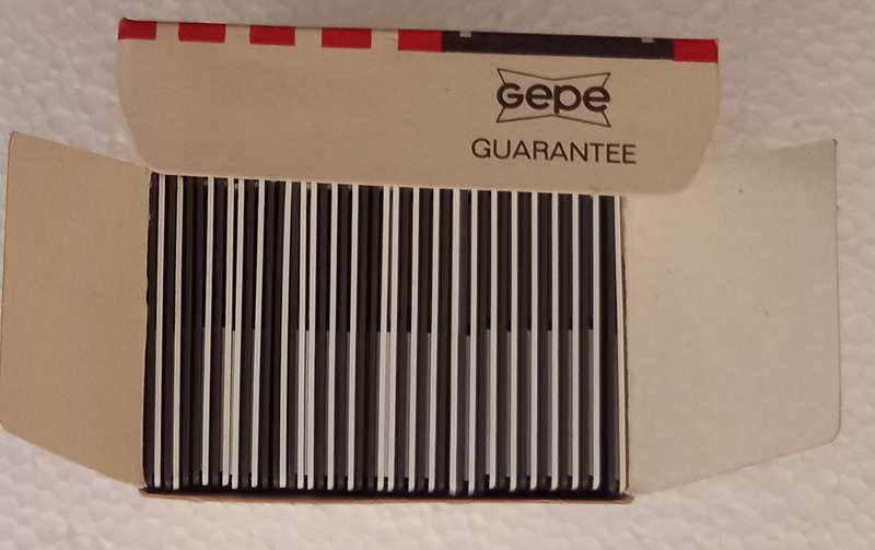 24x36 Box of vintage Gepe Double Glass Slide Binders MADE IN SWEDEN