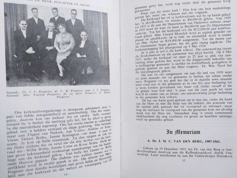 Halfeeufeesbrosjure van NG Gemeente Delareyville 1962