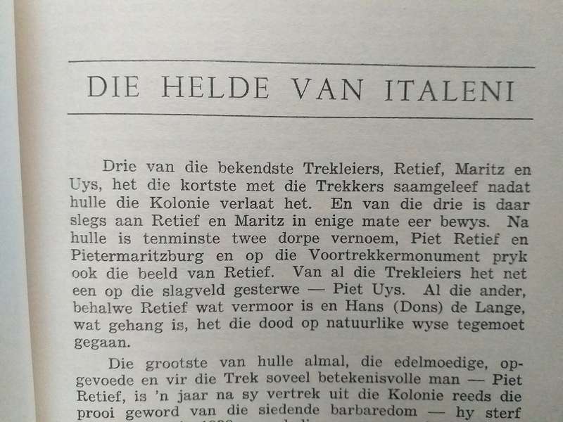 Die helde van Italeni (Jonker Pretorius)  PietUys Voortrekker geskiedenis