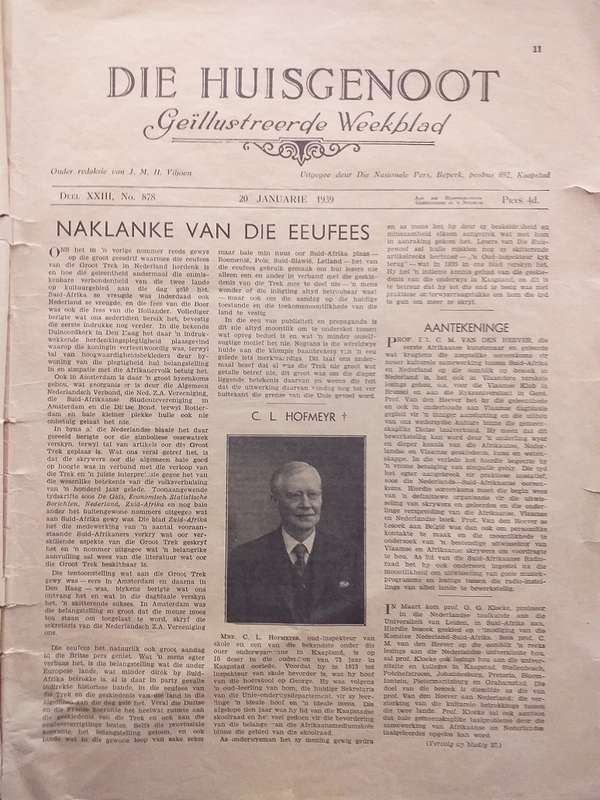 Huisgenoot 1939 *** GEHAWENDE TOESTAND ***