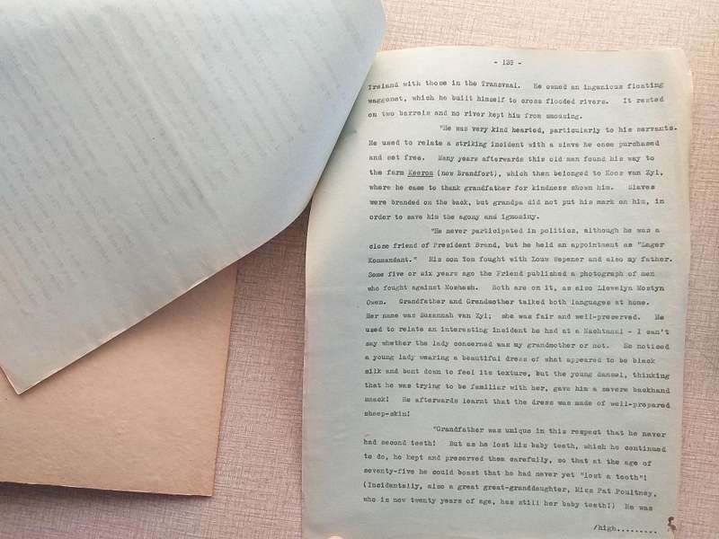 Reminiscences of John Montgomery founder of Burghersdorp - Original typed manuscript