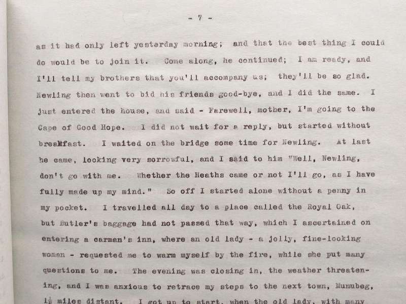 Reminiscences of John Montgomery founder of Burghersdorp - Original typed manuscript