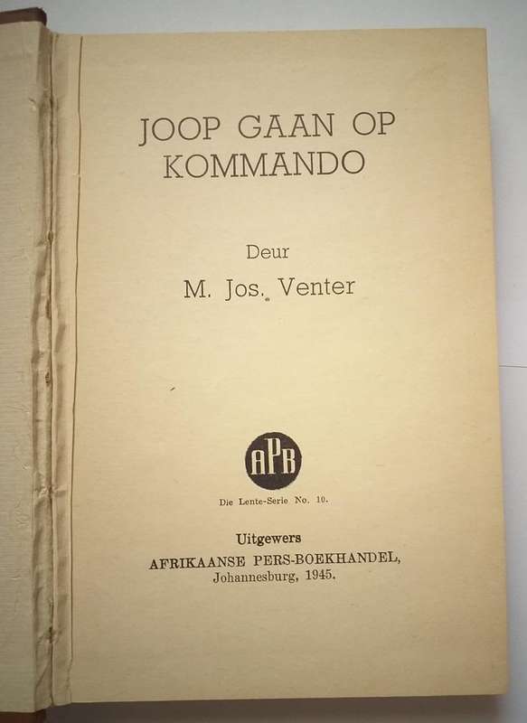 Joop gaan op kommando (M Jos Venter) *** LEESKOPIE ***