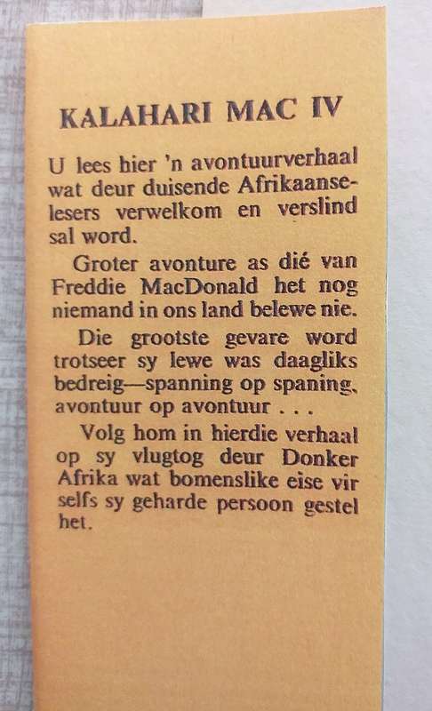 Kalahari Mac IV Vier - Op vlug deur donker Afrika (Freddie Macdonald)