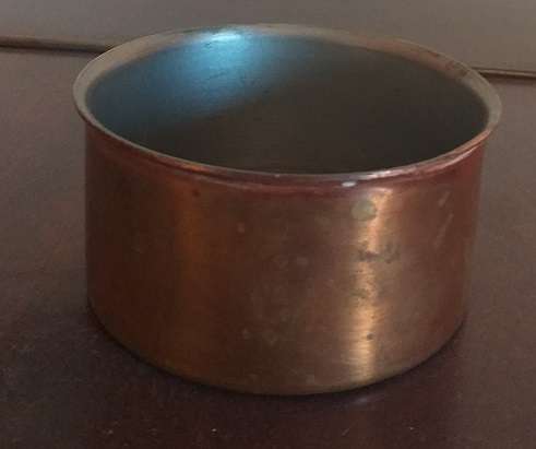 Small antique copper container tin interior