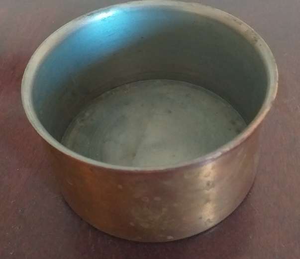 Small antique copper container tin interior