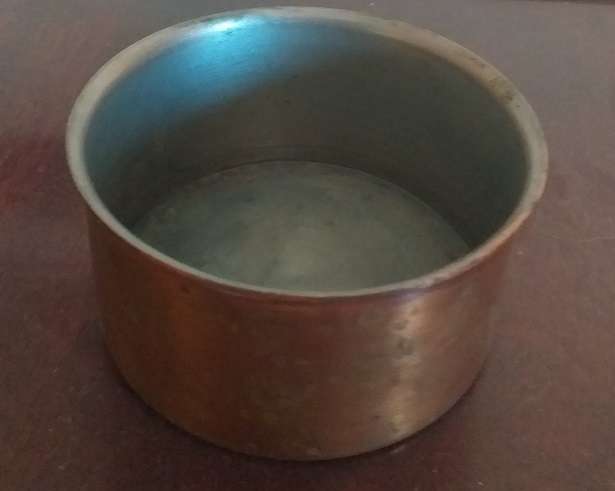 Small antique copper container tin interior