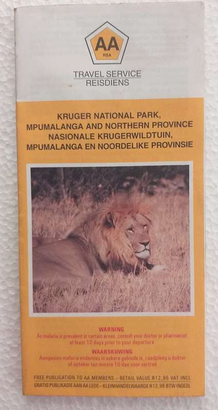 Map Kruger National Park Mpumalanga and Northern Province