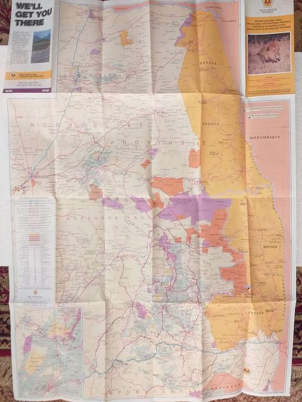 Map Kruger National Park Mpumalanga and Northern Province