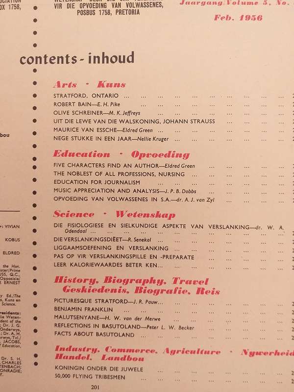 Lantern Tydskrif Magazine Jan-March 1956 vol 5 nr 3