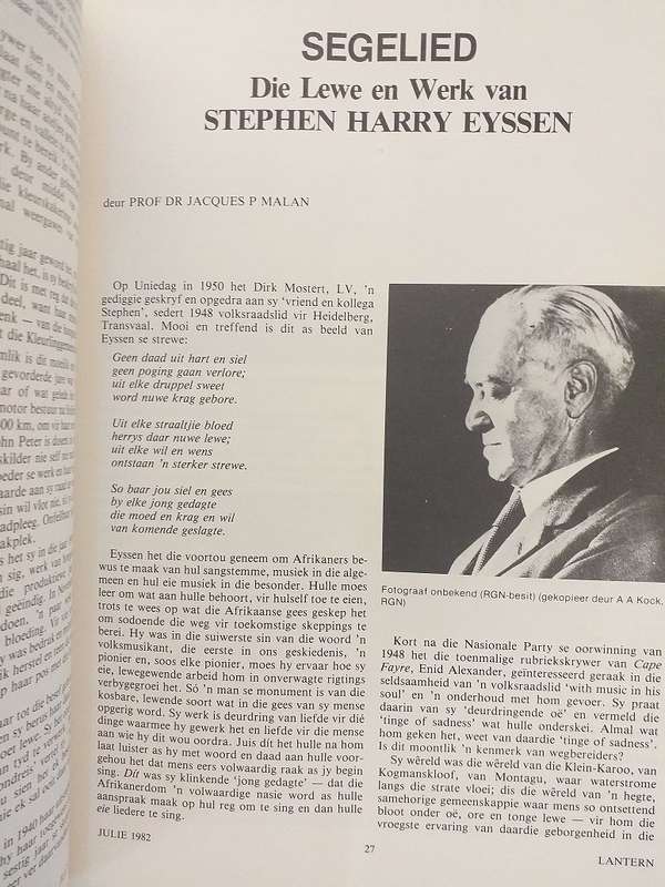 Lantern Tydskrif Magazine Julie 1982 vol 31 nr 3
