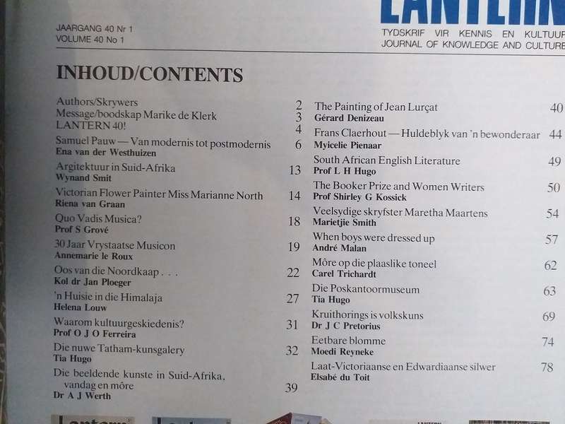 Lantern Tydskrif Magazine 1991 vol 40 nr 1