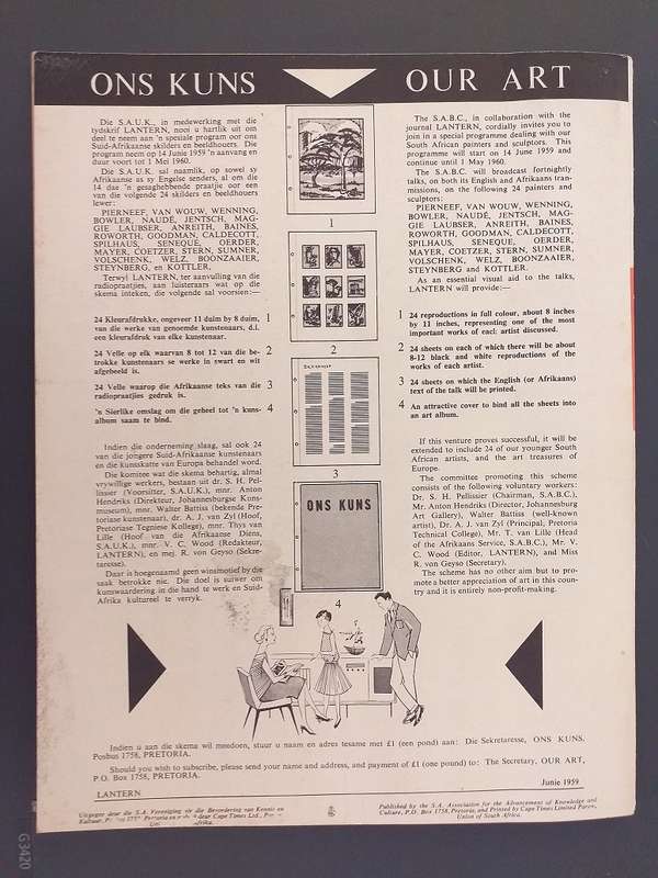 Lantern Tydskrif Magazine Apr Jun 1959 vol 8 nr 4