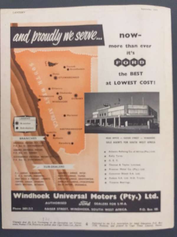Lantern Tydskrif Magazine Okt 1957 vol 7 nr 1 South West Africa Land of promise