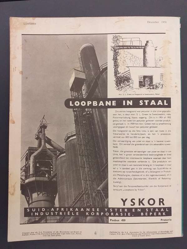 Lantern Tydskrif Magazine Oct-Des 1958 vol 8 nr 2