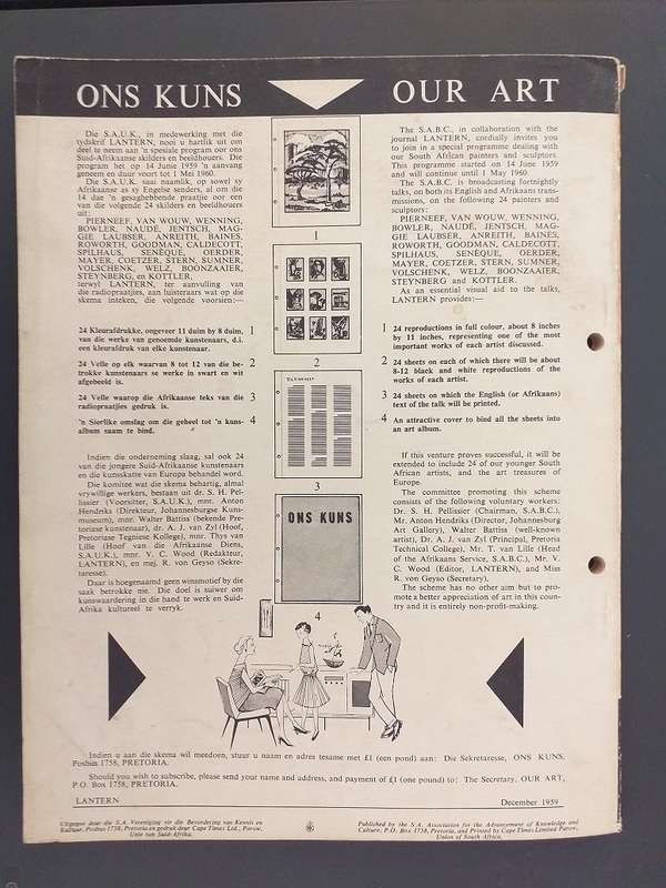 Lantern Tydskrif Magazine Okt Des 1959 vol 9 nr 2