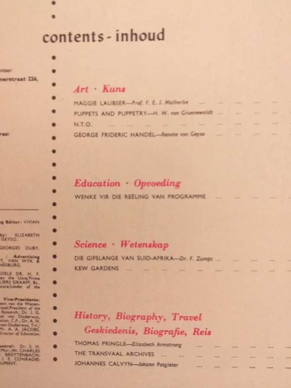 Lantern Tydskrif Magazine Okt Des 1959 vol 9 nr 2