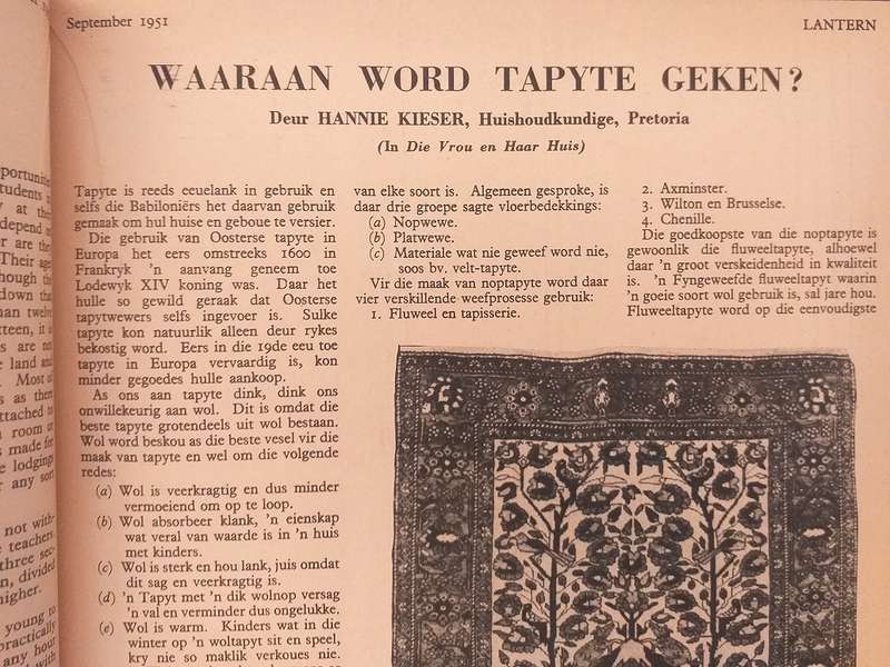 Lantern Tydskrif Magazine Sept 1951 vol 1 nr 4