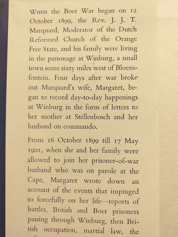 Letters from a Boer parsonage during the Anglo Boer War (Margaret Marquard)