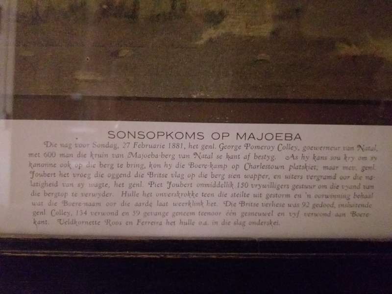 Majuba (Sonsopkoms oor Majoeba framed print by WH Coetzer)