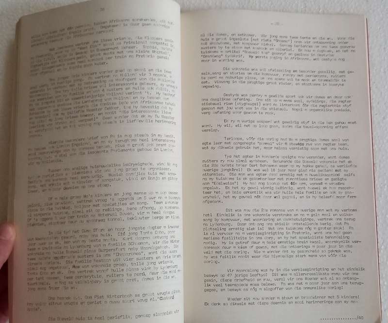 Memoirs SJ Fourie (privately published type manuscript) Some Anglo Boer war content