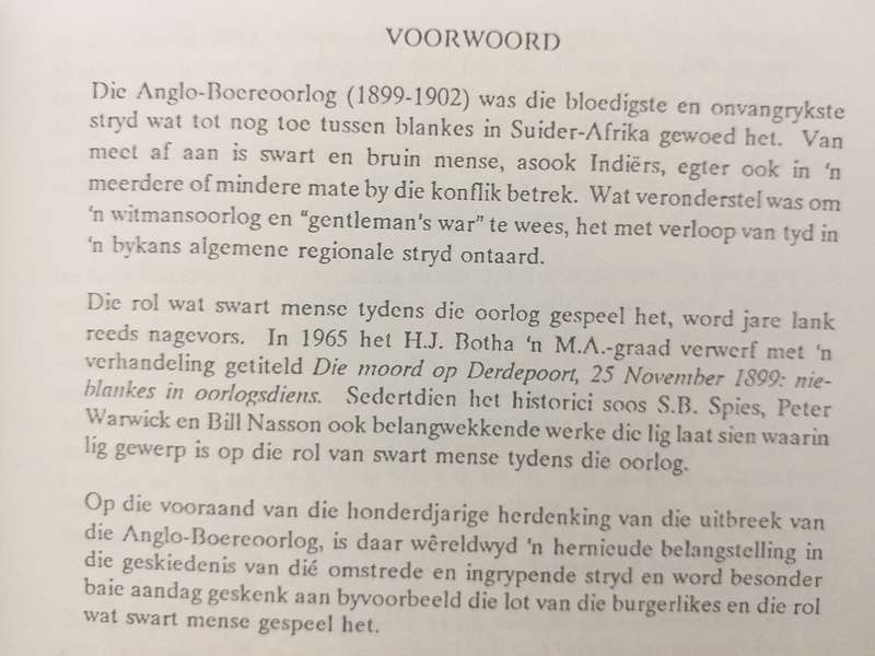 Die Militere Rol van Swart Mense, Bruin Mense en Indiers tydens die Anglo Boereoorlog -Andre Wessels
