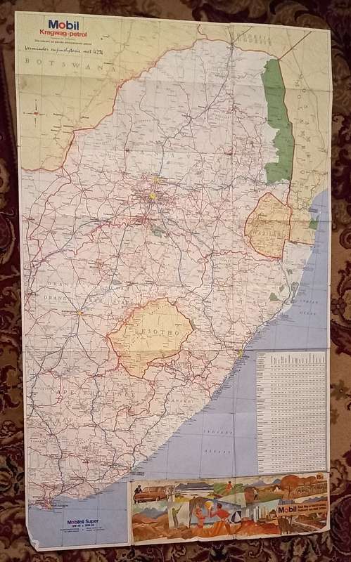 Mobil Road Map of South Africa / Padkaart van Suid Afrika