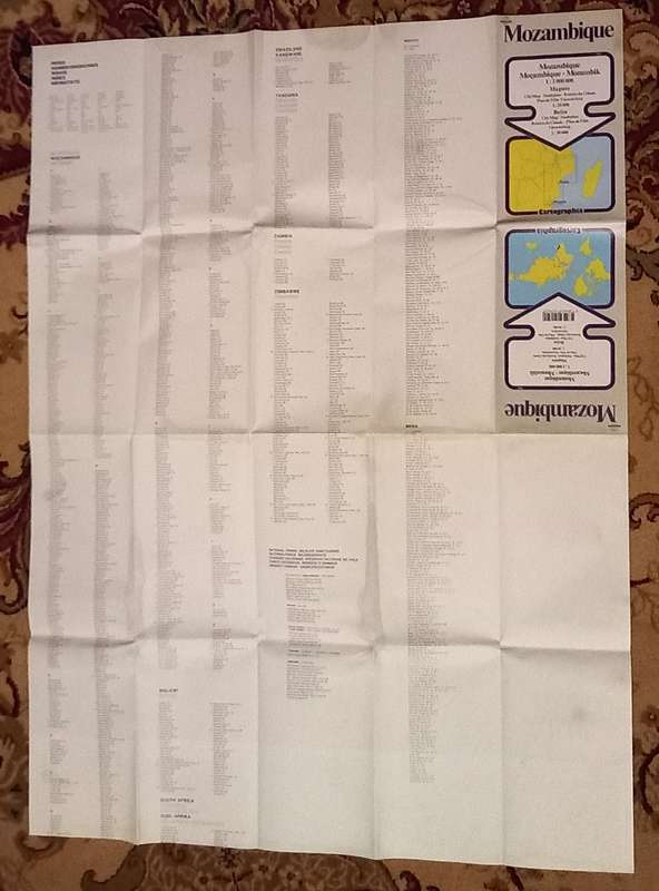 Mozambique map fold open type