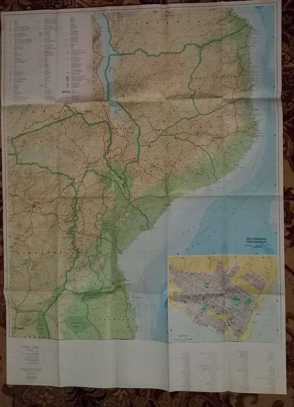 Mozambique map fold open type