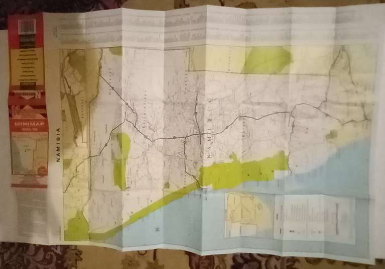 Namibia Pocket Fold open map 1996
