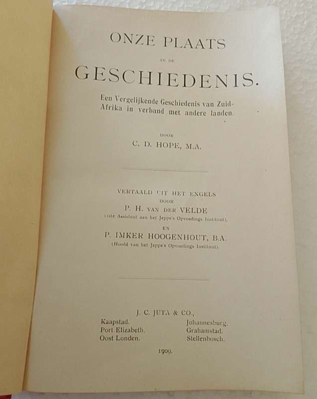 Onze Plaats in de Geschiedenis door GD Hope