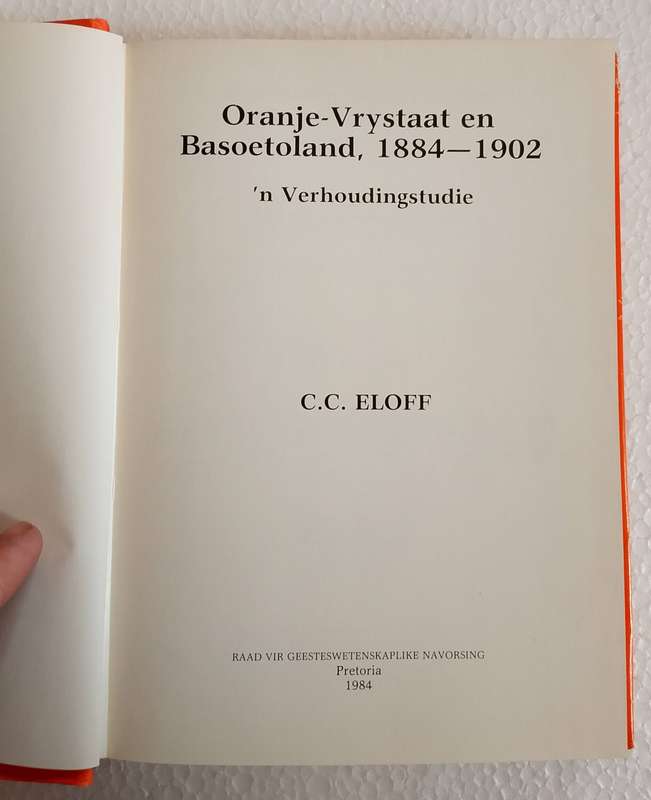 Oranje-Vrystaat en Basoetoland (CC Eloff) Inskrywing deur outeur