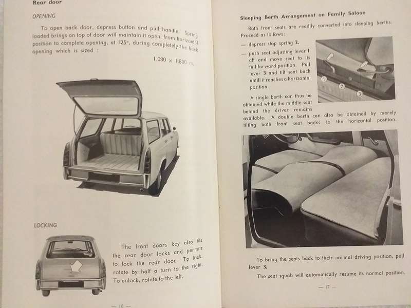 Peugeot 404 L Family saloon and 404 US Station wagon Instruction book