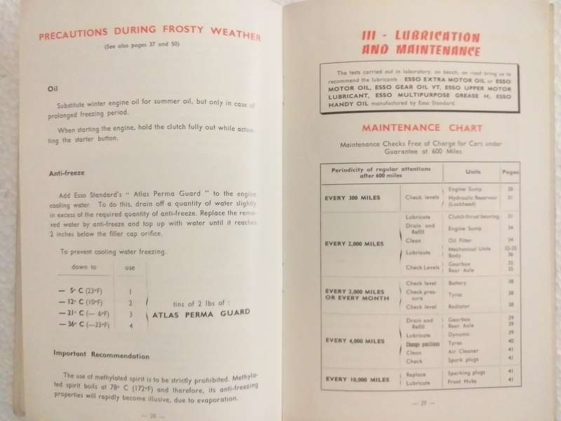 Peugeot 404 L Family saloon and 404 US Station wagon Instruction book