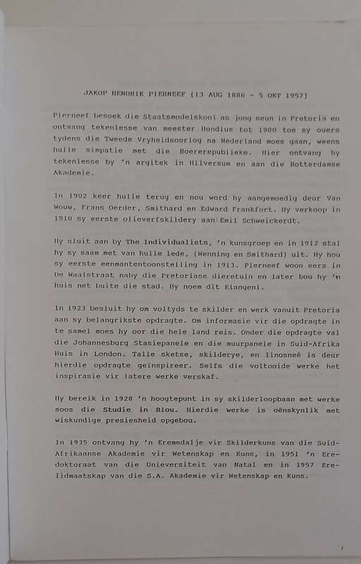 Pierneef Museumuitstalling brosjure : Drie skilderperiodes