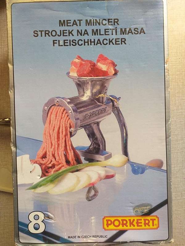 Porkert No 8 Meat Mincer (NEW) Made in Czech Republic